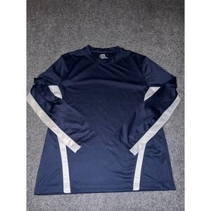 Joe Fresh Mens Large‎ Navy Blue Grey Active Long Sleeve Performance Shirt L